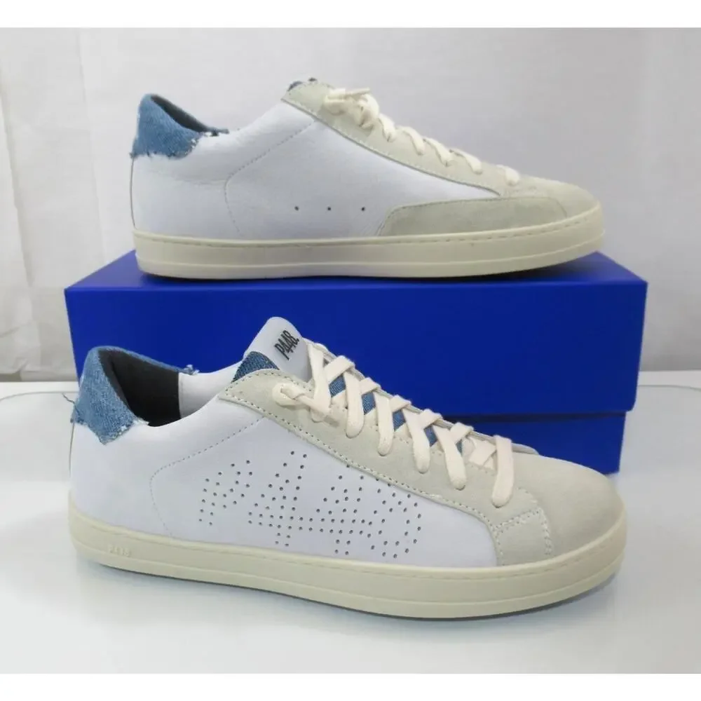 Women's P448 John Low Top Sneakers White Jeans / Denim Size EU 38 Made In Italy